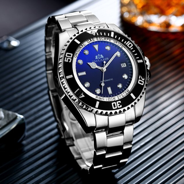 PAULAREIS P Armbanduhr Automatik, Edelstahl, Blau, Herren - Bild 1