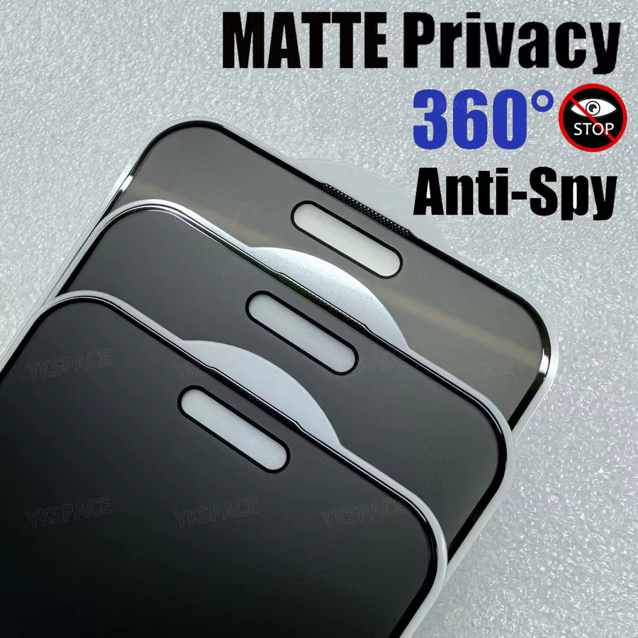 ZYXGUGU 2er Pack Privacy Anti Spy Displayschutzfolie aus gehärtetem Glas mit 360 Grad Matt-Effekt für iPhone 17 Air 16 15 14 Plus 13 12 11 Pro XS MAX XR in Schwarz - Bild 2