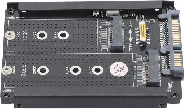 Igeteck Dual NGFF BM Key M.2 SSD und 2,5-Zoll-SATA Combo HDD Laufwerkgehäuse in Grau - Bild 1