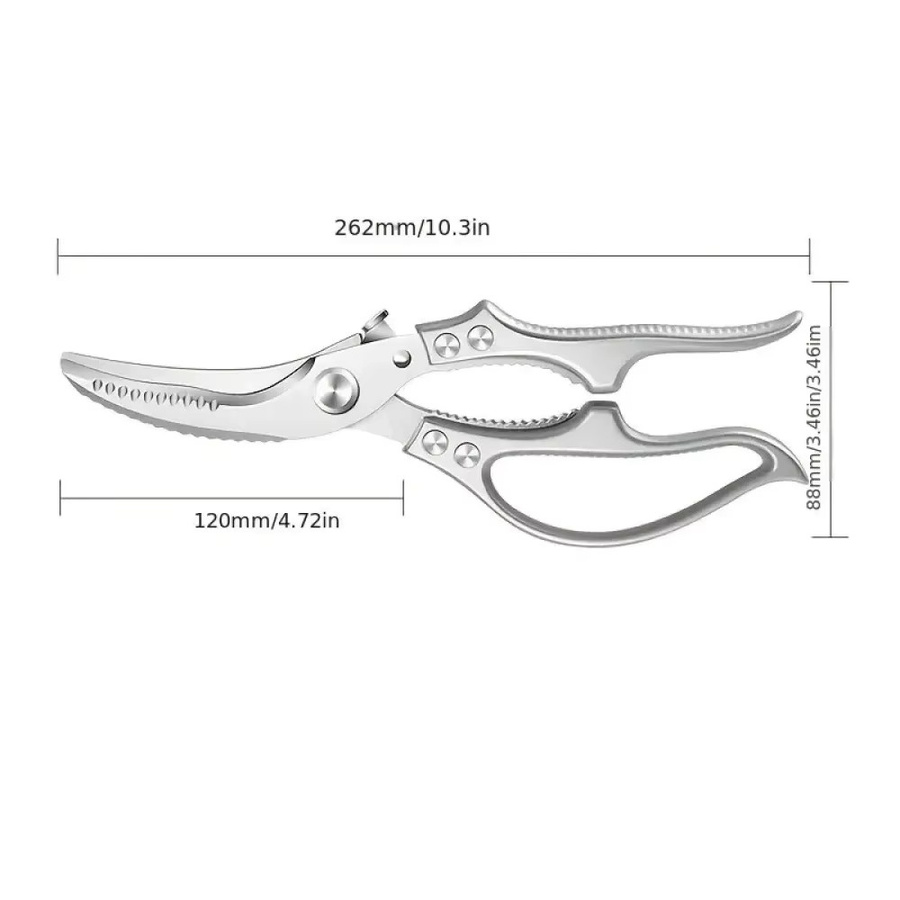 PLYS Hühnerknochenschere aus Edelstahl in Silber mit ergonomischem rutschfestem Griff für Hühnerknochen und Fischgräten - Bild 6