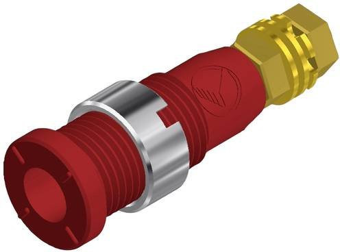Hirschmann Test & Measurement MSEB 2600G M3 Au Sicherheits-Laborbuchse für den vertikalen Einbau in Rot mit 2mm Stift-Durchmesser - Bild 1