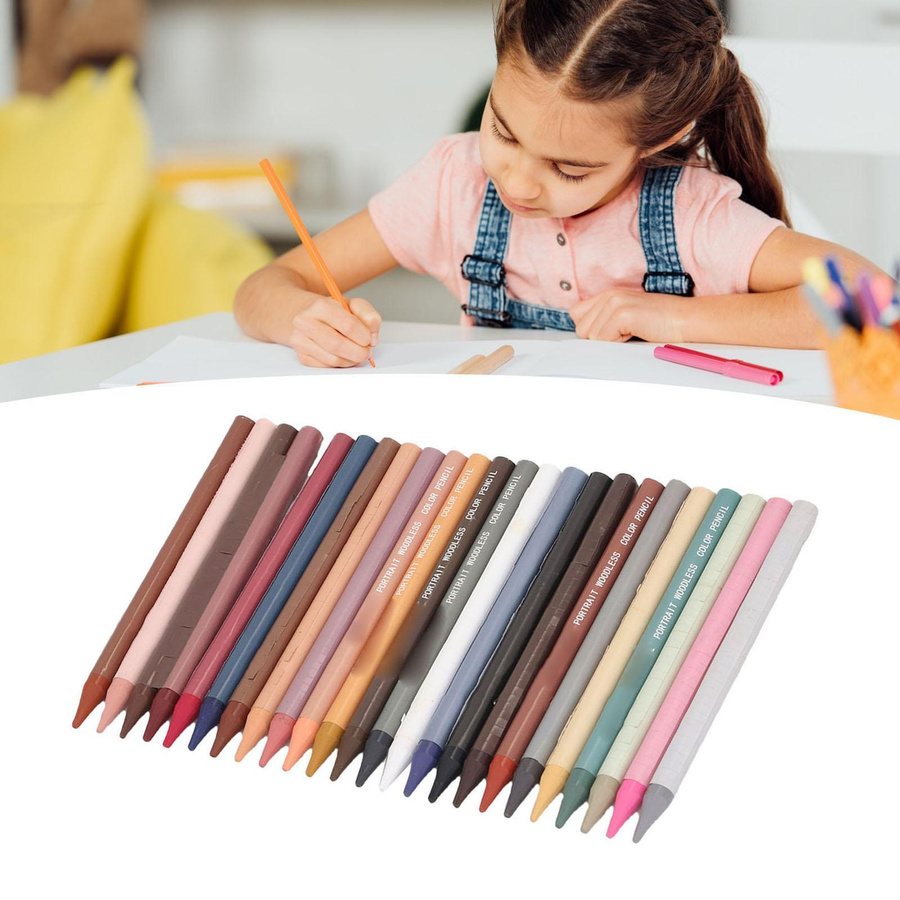 24 Farben Buntstift Set mit ölbasierter Pigmentierung in Multicolour für Erwachsene und Schüler - Bild 2