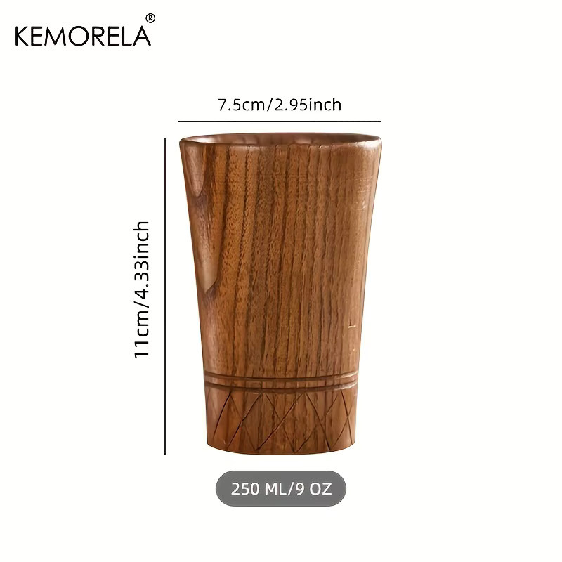 Handgefertigte Teetasse aus natürlichem Holz im japanischen Stil von KEMORELA, Braun - Bild 4