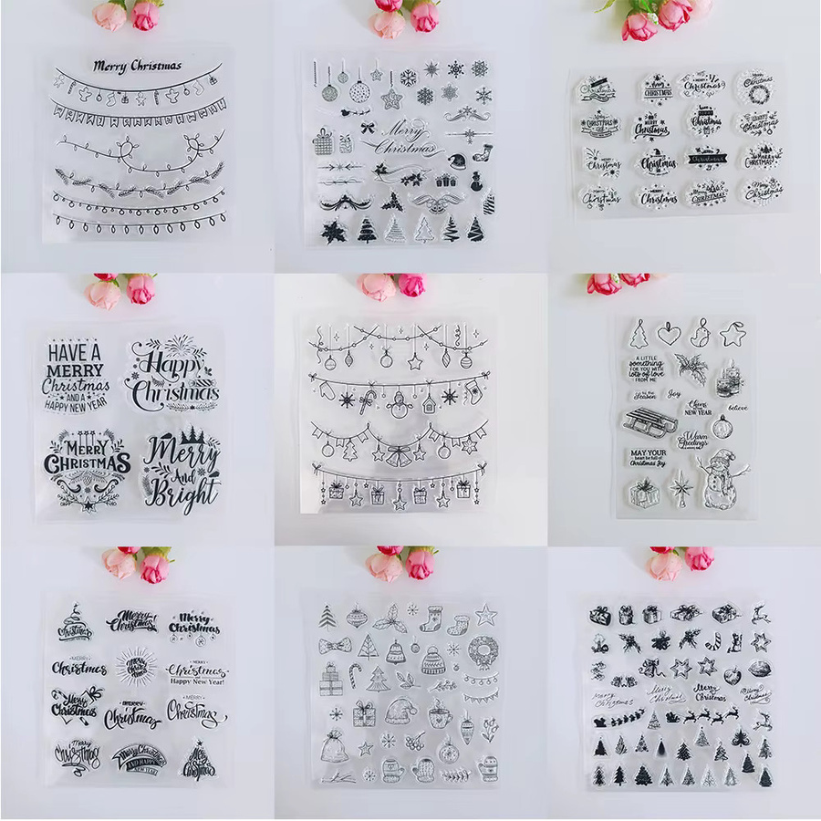 AZSG Silikon-Stempel Set Weihnachten Segen Baum Transparent für DIY Scrapbooking und Bastelarbeiten - Bild 1