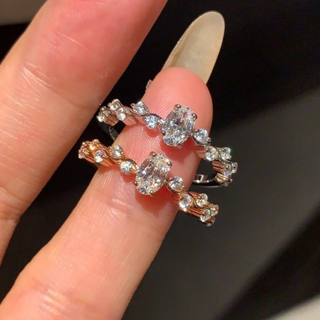 Huitan Luxury Damenring, Zirkonia, Perle, Roségold - Bild 1