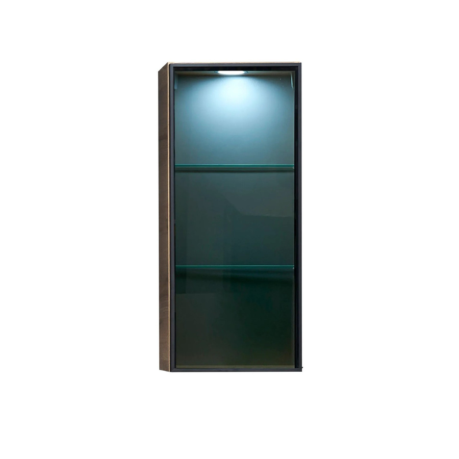 Pelipal Vitrinen-Wandschrank Quantum 05 Riviera Eiche mit Glastüren und LED-Beleuchtung, Breite: 30 cm, Höhe: 170 cm - Bild 2