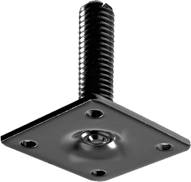 Hettich Tischbein-Montageplatte mit M10 Gewinde in Schwarz und Silber - Bild 1