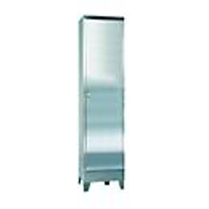 Reinsch Edelstahlschrank silber matt, 1-türig mit Schloss und Regalböden, B: 50 cm, T: 40 cm, H: 200 cm - Bild 2