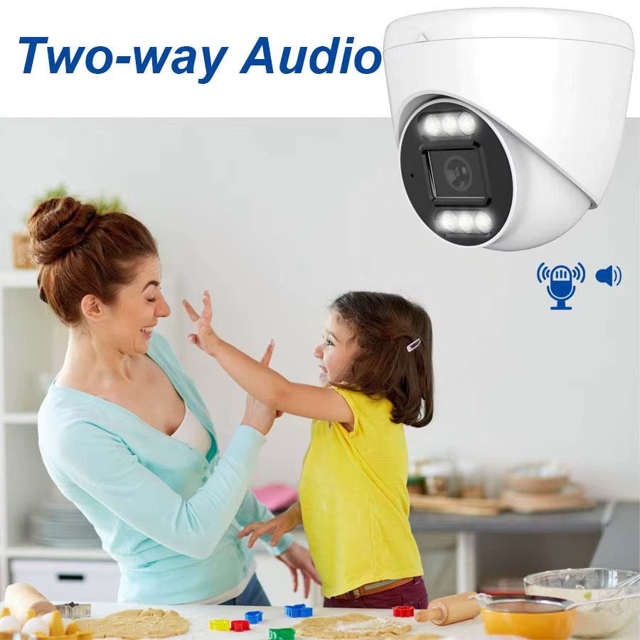 SIMICAM 4K 8MP PoE IP-Sicherheitskamera in Weiß mit Zwei-Wege-Audio, Dual-Light-Nachtsicht und ONVIF-Unterstützung - Bild 4