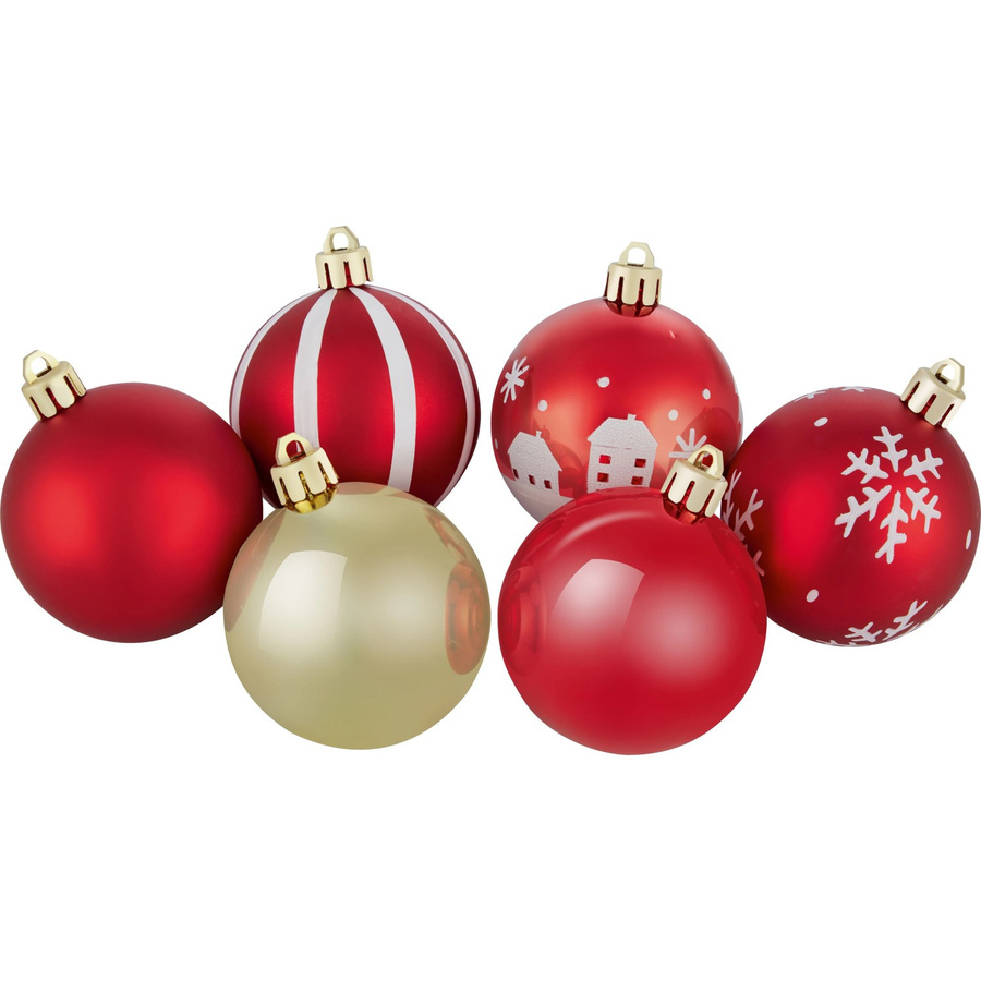 OBI Weihnachtskugeln aus Kunststoff, Mehrfarbig, 12 Stück, Durchmesser: 6 cm - Bild 2