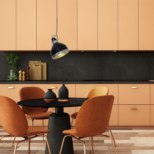 Näve Pendelleuchte Cottage Schwarz im Retro Design aus Metall, Durchmesser: 22,8 cm - Bild 3