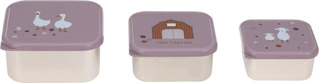 Lässig 3er-Set Brotdosen aus Edelstahl in Purple und Multicolour mit Snap-Lid und BPA-frei - Bild 1