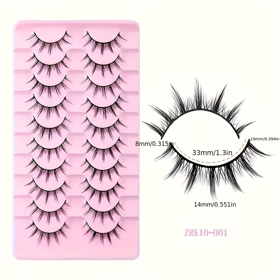 Künstliche Wimpern Dämonen-Stil, Schwarz, 10 Stück, Unisex - Bild 3