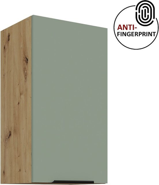 Küchen Hängeschrank ARIA in Aquamarin matt mit Einlegeböden und Anti-Fingerprint-Beschichtung, Breite: 40 cm, Höhe: 72 cm, Tiefe: 30 cm - Bild 1