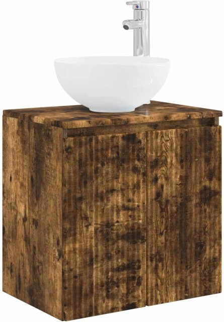 vidaXL Wandmontierter Waschtisch in Räuchereiche, Modernes Badezimmer-Unterschrank-Design, B/T/H: 49,5 x 41 x 64,5 cm - Bild 1