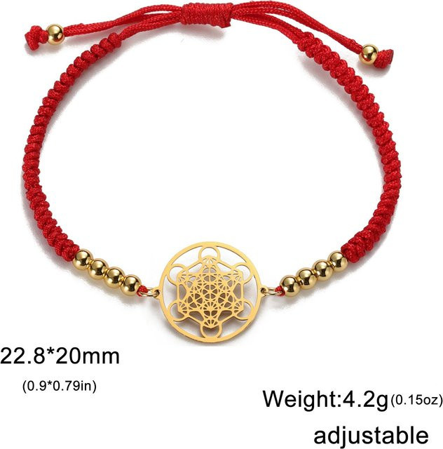 Armband Edelstahl, Erzengel Metatron Würfel Charms, Schwarz, Unisex, 17-22cm - Bild 1
