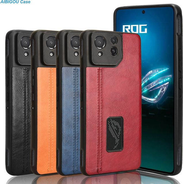 Luxus Leder Hülle für Asus ROG Phone 8 Pro in Schwarz mit Textur und ultra dünnem Design - Bild 1