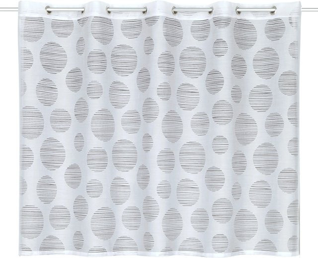Neusser Collection Ösenpanneau Fin halbtransparent mit Punktmuster in Weiß, B: 85 cm, H: 135 cm - Bild 1