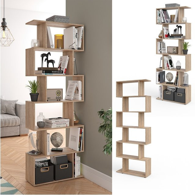 Vicco Levio Raumteiler Bücherregal Sonoma Braun - Bild 1