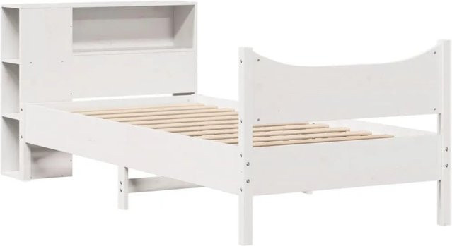 vidaXL Massivholzbett aus Kiefernholz in Weiß, modernes Bett ohne Matratze, B/T: 75 x 190 cm - Bild 1