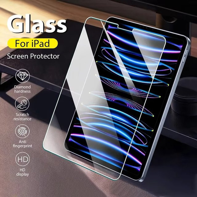 VORTNGLE Gehärteter Glas-Displayschutz für iPad Pro 11 2022, iPad Air 5 4, iPad Mini 6 5 3 2 1 und iPad 10. 9. 8. 7. 6. 5. Generation, Farbe: transparent - Bild 1