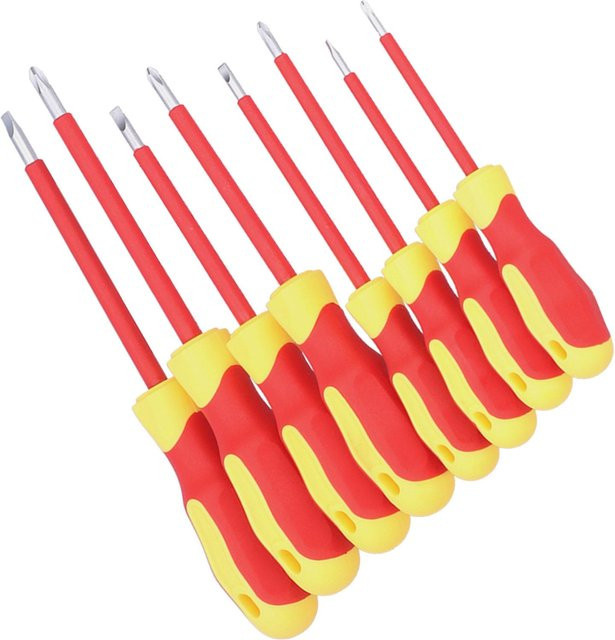 8-teiliges isoliertes Schraubendreher-Set von TOMTOP JMS in Gelb und Rot für Elektriker-Wartungsarbeiten - Bild 1