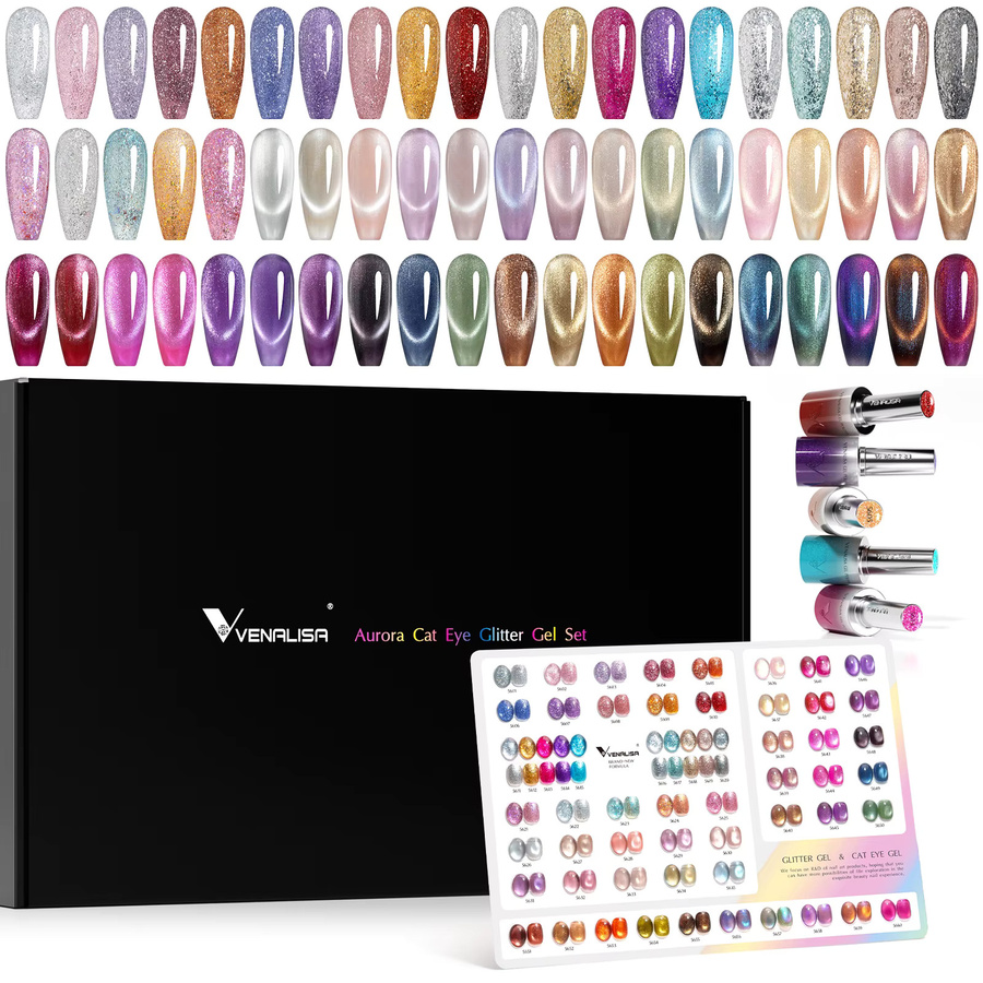 VENALISA Katzenauge Gel-Nagellack Magnetisches Set, Diamant-Glitzer, 10 ml - Bild 4