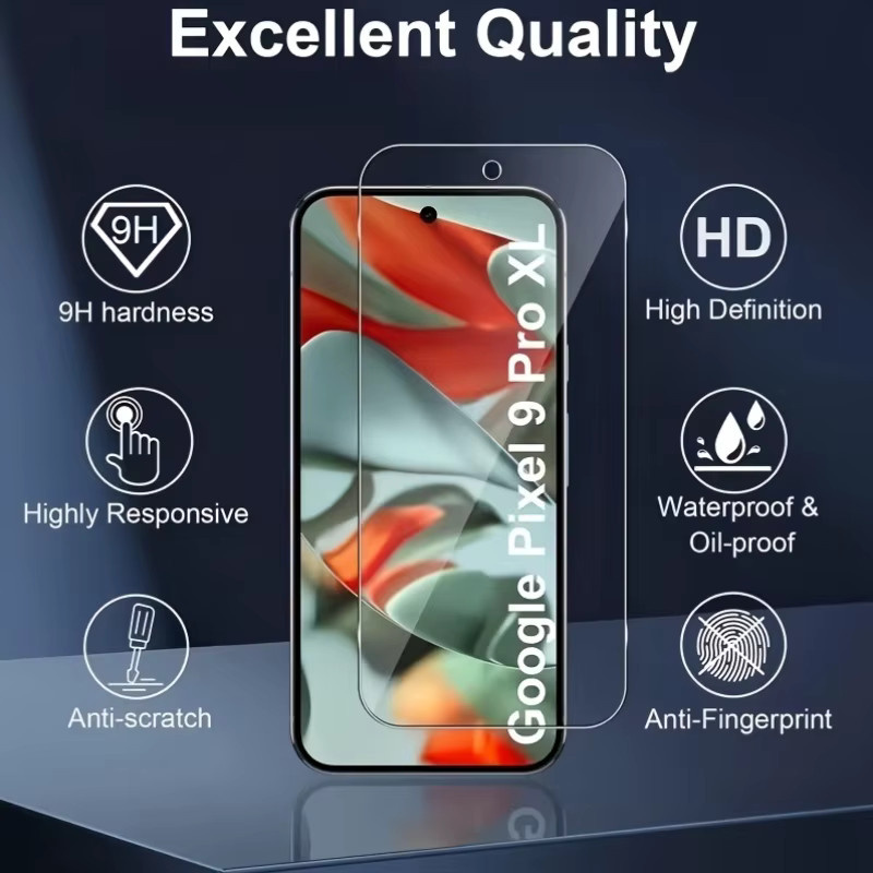 4in1 Displayschutzfolie aus gehärtetem Glas und Kameraobjektiv-Schutzfolie für Google Pixel 9 Pro XL, Pixel 9, Pixel 8 Pro, Pixel 8a und Pixel 8, transparent - Bild 6