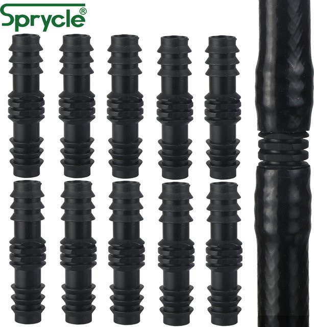 SPRYCLE 10er Set Gerade Kupplungen 16mm für Micro-Tropf-Bewässerung und 1/2 Zoll PE-Rohre zur Schlauchreparatur - Bild 1