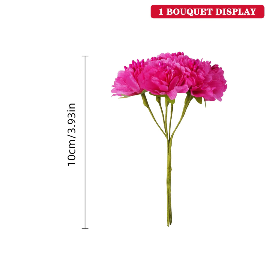 Uflower Mini Nelken-Bouquet aus Seide in Blau für Hochzeits- und Partydekorationen - Bild 2