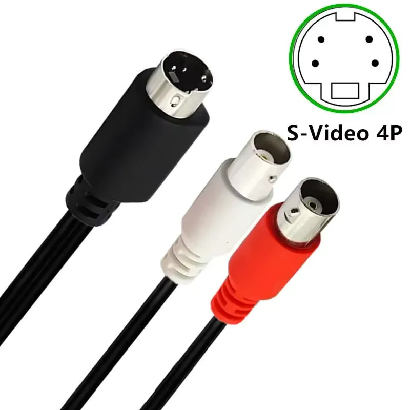 BSN S-Video auf 2 BNC Adapterkabel Schwarz, 4-polig Mini 4p auf BNC männlich und weiblich, Länge: 1,5 m - Bild 5