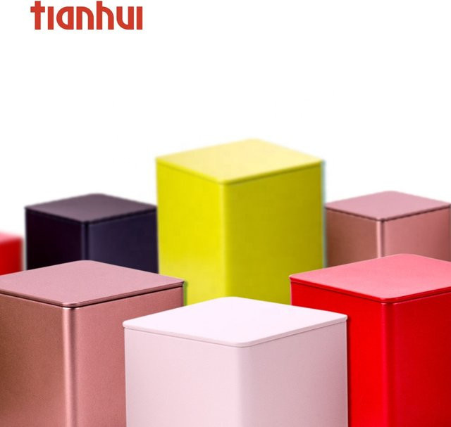 Tianhui Quadratische Teedose aus Metall als Geschenkbox für Kekse und Tee - Bild 1