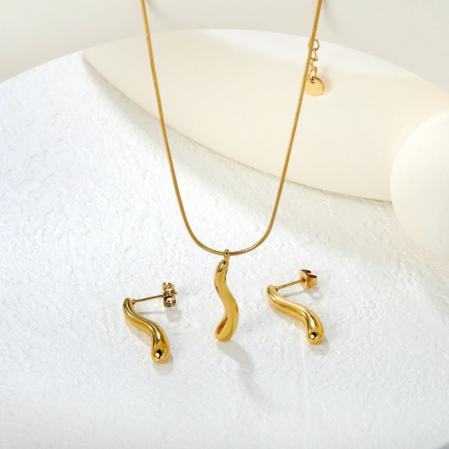 LUXUSTEEL Schmuckset Edelstahl, Gold, Damen - Bild 1