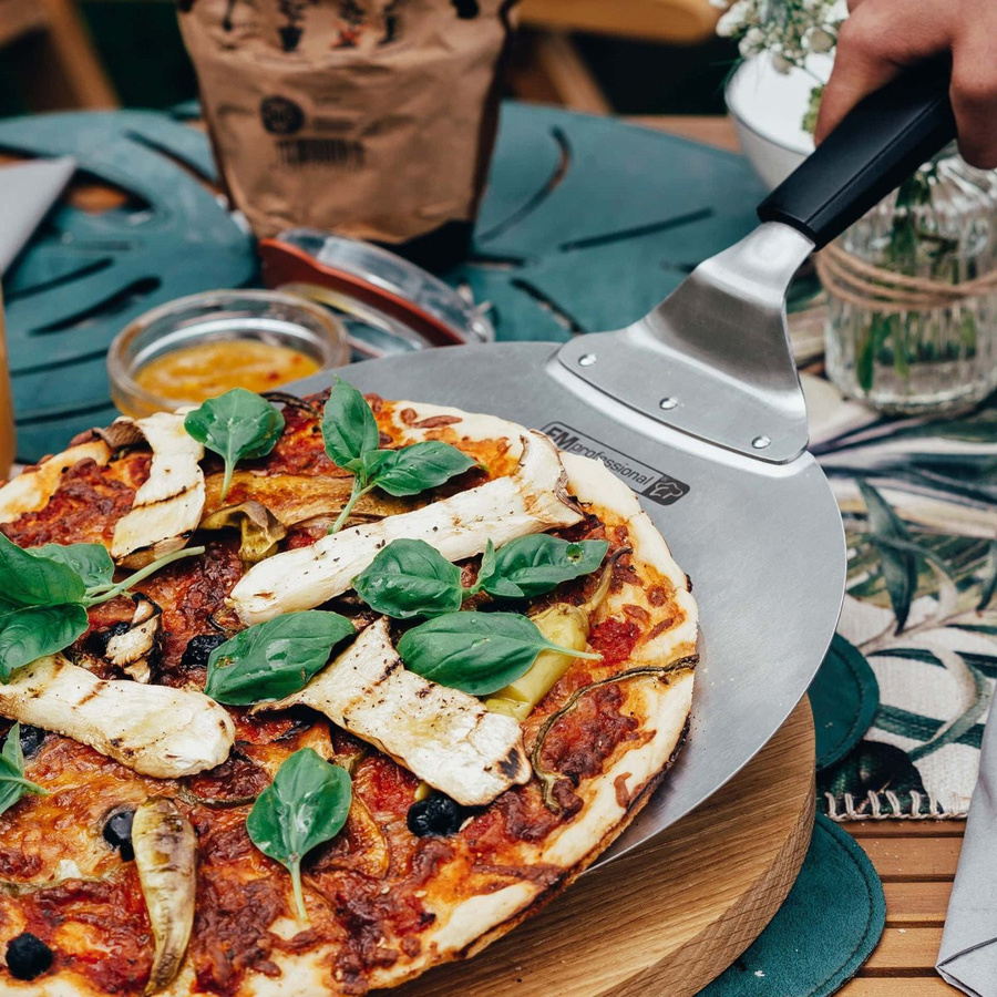 FMprofessional Profi-Pizzaheber aus Edelstahl in Silber, rund, Durchmesser: 28 cm - Bild 2