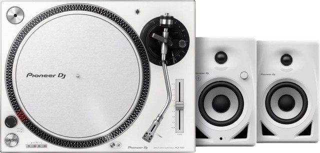 Pioneer DJ Set bestehend aus PLX-500 Plattenspieler und DM-40D-BT Bluetooth Lautsprechern in Weiß - Bild 1