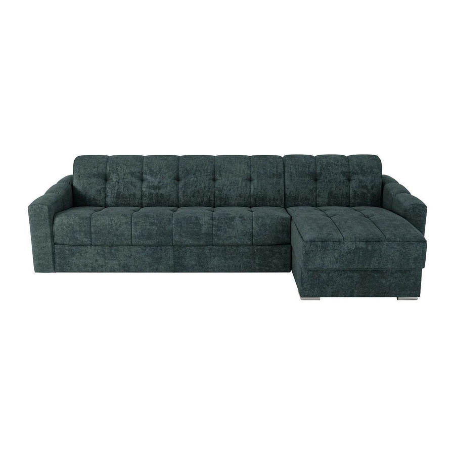 Vente-unique Schlafsofa Darielo L-Form in Petrol und Türkis mit Polsterung und Schaumstofffüllung, Breite: 275 cm, Liegefläche: 140 x 200 cm - Bild 2