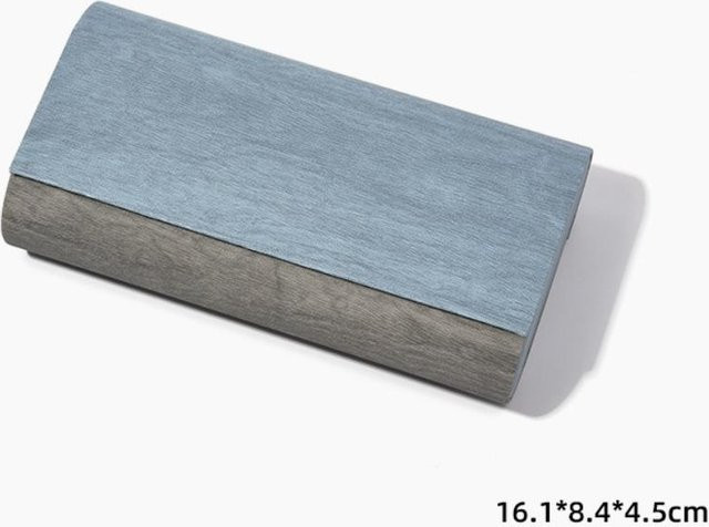 Brillenetui PU-Leder, hellblau - Bild 1
