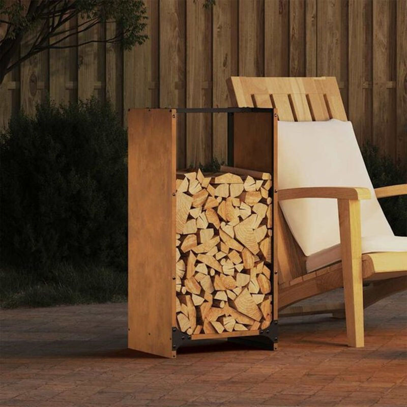 Vidaxl Brennholzregal aus wetterfestem Stahl, B/T/H: 40 x 30 x 80 cm - Bild 1