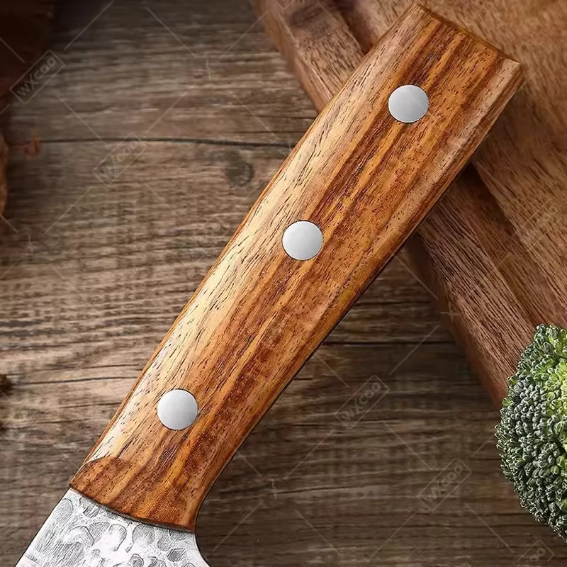 WXCOO Kiritsuke Japanisches Kochmesser aus Edelstahl mit Perlmuttgriff, Mehrfarbig, Länge: 20,3 cm - Bild 2