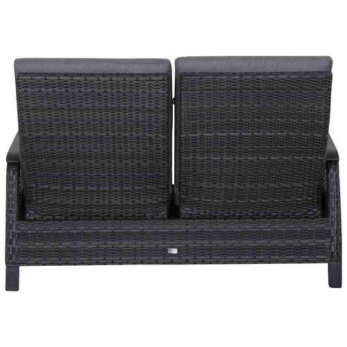 SIENA GARDEN Lounge-Bank Solea aus Aluminium und Gardino-Geflecht in Grau, B/H/T: 151,5 x 97 x 151,5 cm - Bild 2