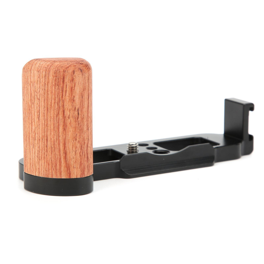 KONNWEI LShape Schnellwechselplatte mit Holzgriff und Kaltschuhanschluss für Fuji X100V in Schwarz und Braun - Bild 2
