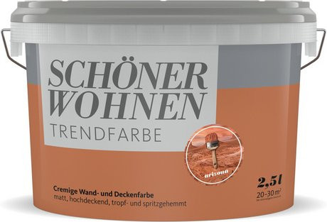 Schöner Wohnen Dispersionsfarbe Trendfarbe Arizona Matt Orange 2,5 l - Bild 1