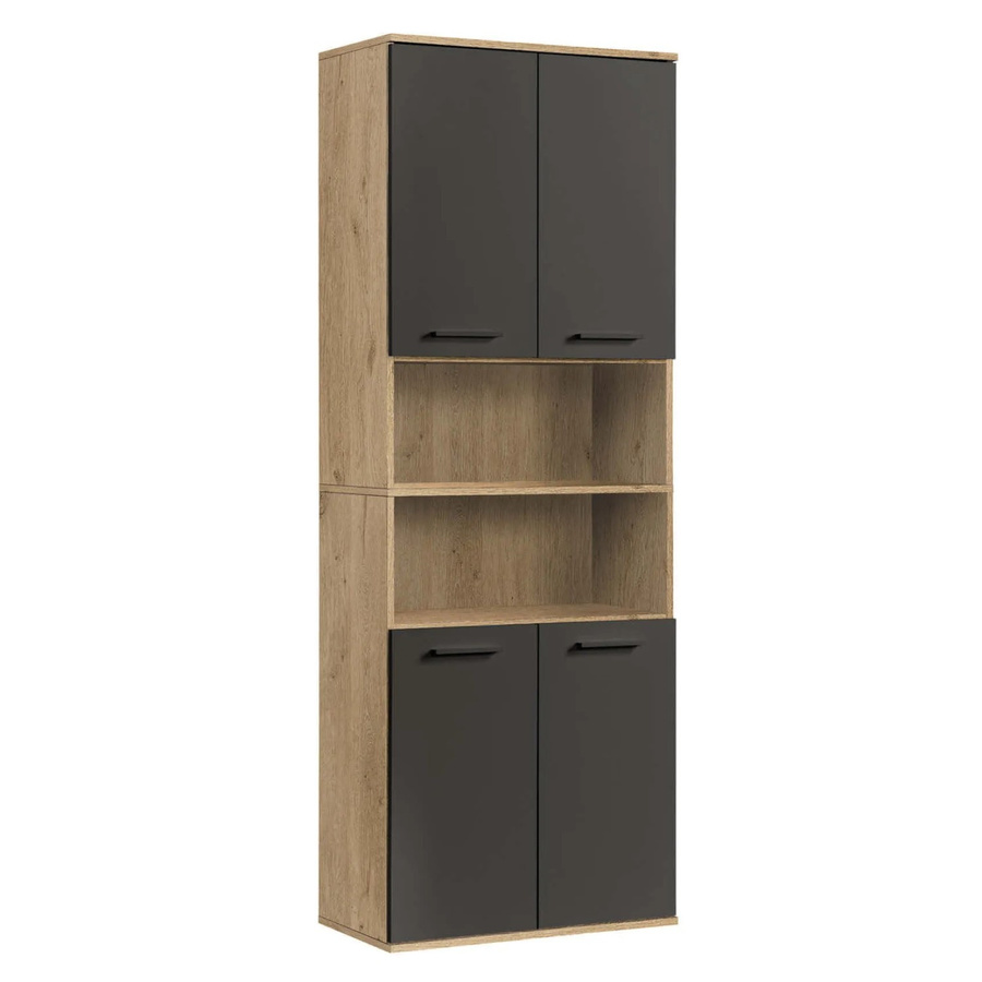 mokebo Bad Hochschrank Der Kapitän in Eiche Schwarz, H x B x T: 180 x 65 x 34 cm - Bild 2
