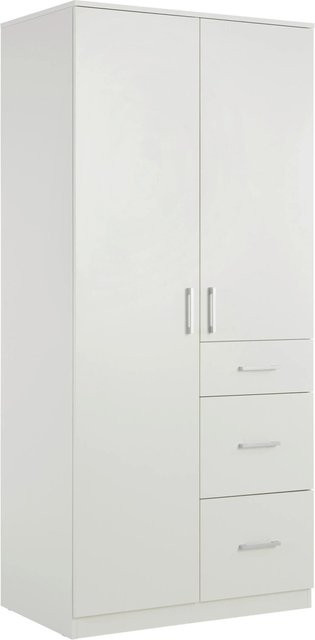 Mömax Drehtürenschrank Lasse Weiß mit integrierten Schubladen, B/T/H: 90 x 55 x 196,5 cm - Bild 1