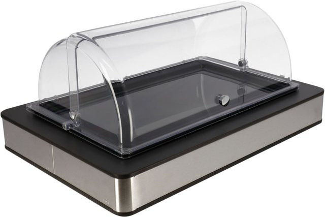 VEGA Buffetvitrine Fundale mittel GN 1/1 aus Melamin in Anthrazit, Schwarz und Transparent, B/T/H: 42,5 x 63 x 27,4 cm - Bild 1