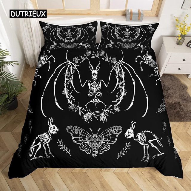 Lodestar Halloween Bettbezug mit Vampirfledermäusen, Schwarz, B/H: 135 x 200 cm - Bild 1