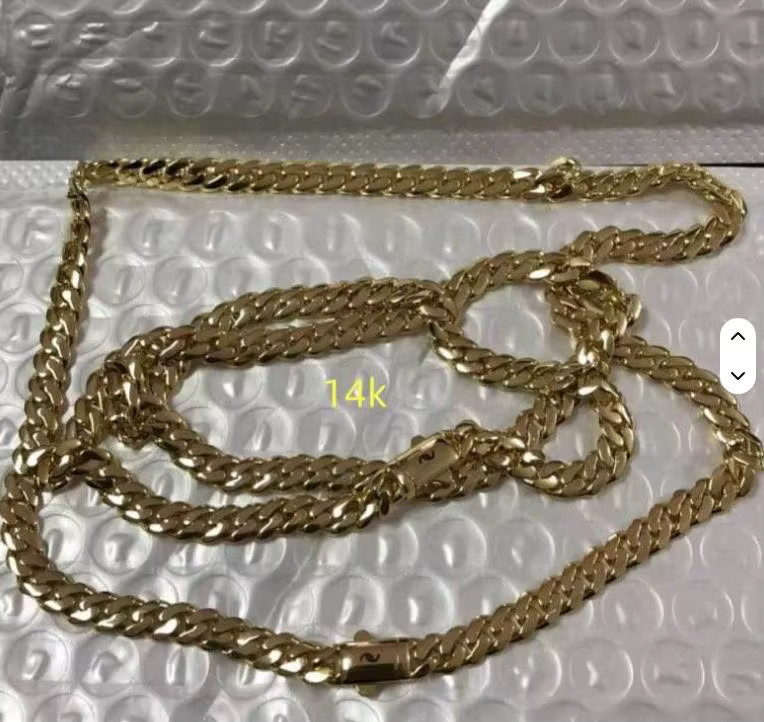 Halskette 585 Gold, Miami-Kette, Unisex - Bild 3