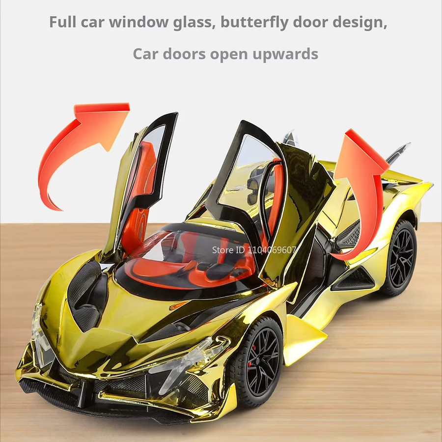 MAKEDA Apollo EVO Senna Sportwagen Modell, 1:24, mit Licht und Sound, Metall - Bild 4