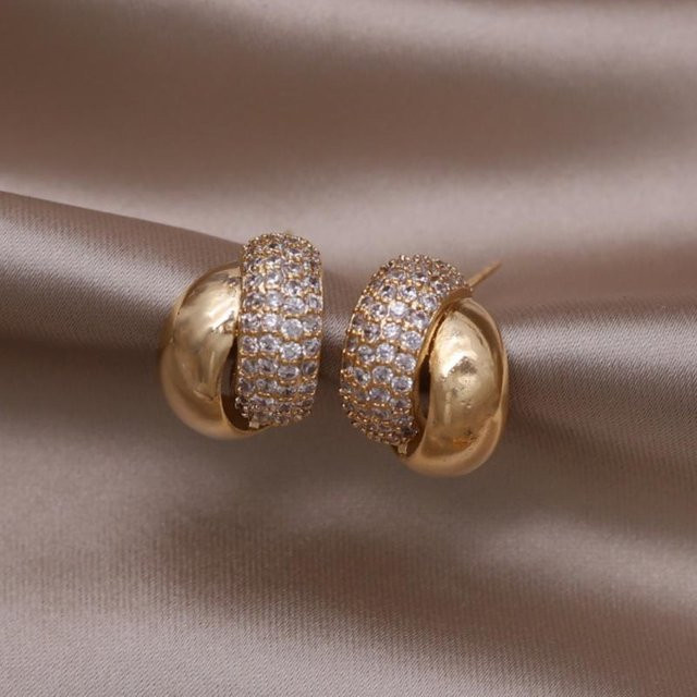 Lucky Star Jewelry Ohrringe, Kreuz-Zirkonia, 18K vergoldet, Damen - Bild 1