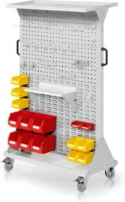 Kappes RasterMobil Rollbarer Rollcontainer Größe 4 in RAL 7035 Grau mit 4 Lochplatten und 4 Schlitzplatten, abschließbar, Höhe: 162 cm, Breite: 100 cm, Tiefe: 50 cm - Bild 1